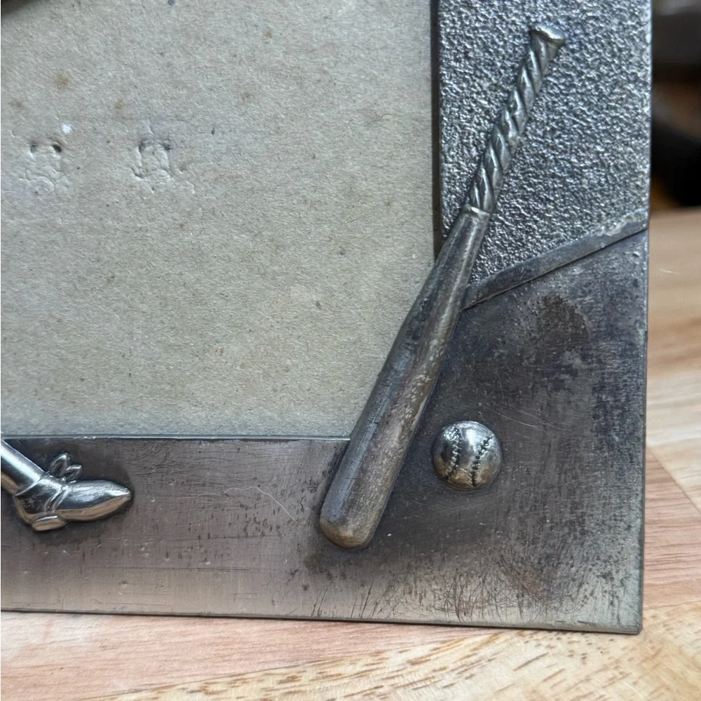 Silver Baseball-Themed Photo Frame